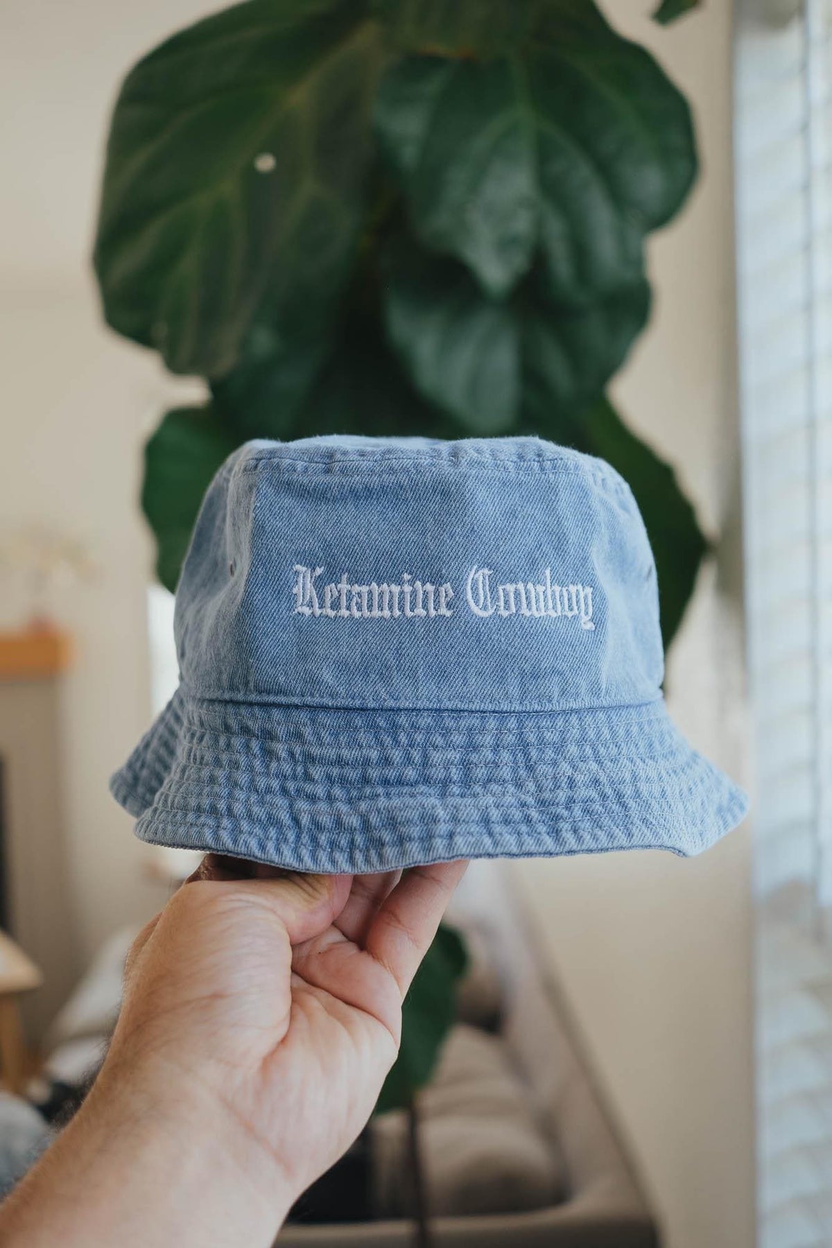 Ketamine Cowboy Funny Rave Embroidered Bucket Hat