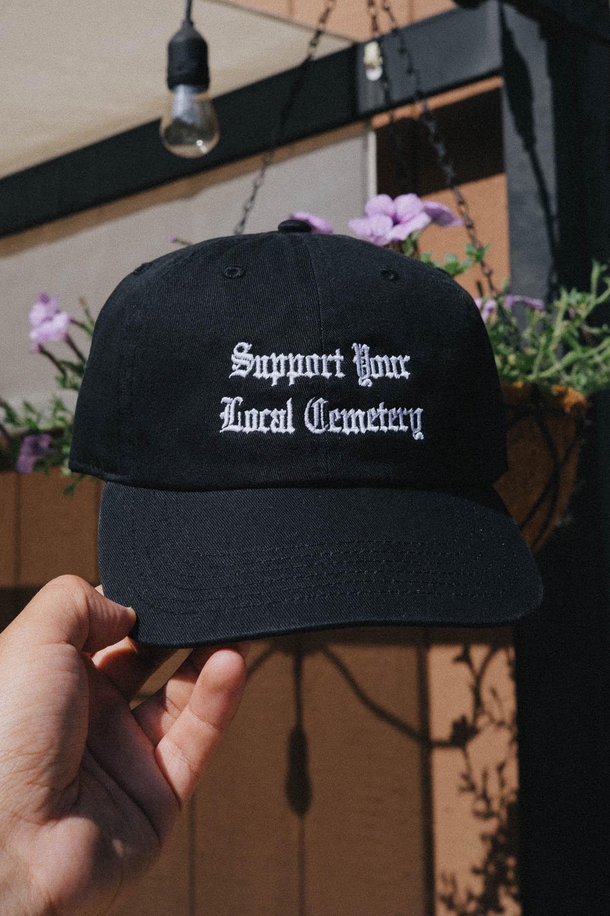 Support Your Local Cemetery Goth Embroidered Hat
