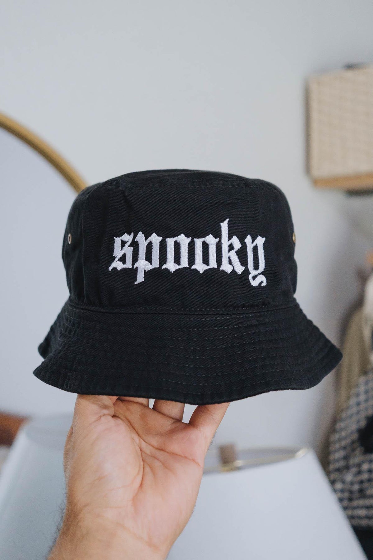 Spooky Embroidered Bucket Hat