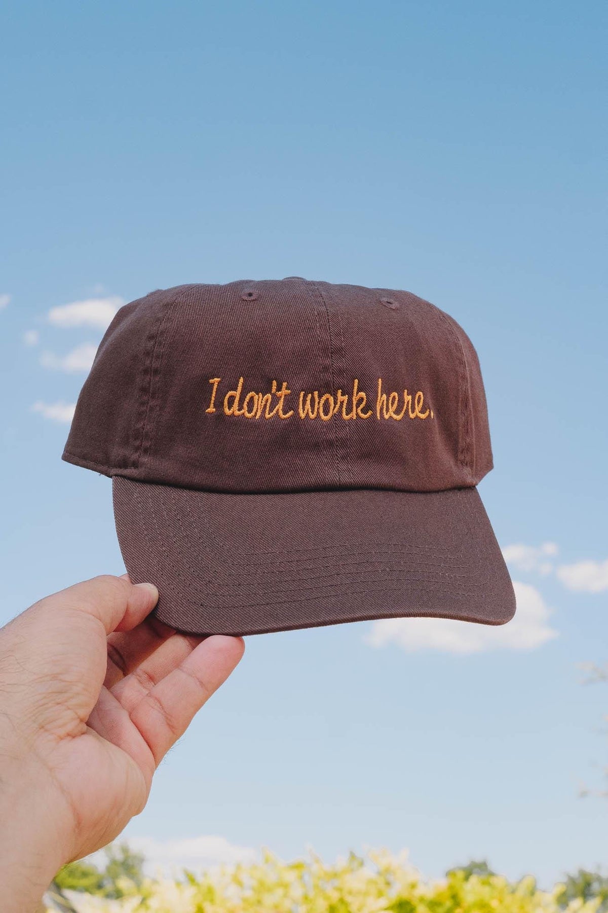 I Don't Work Here Funny Embroidered Hat