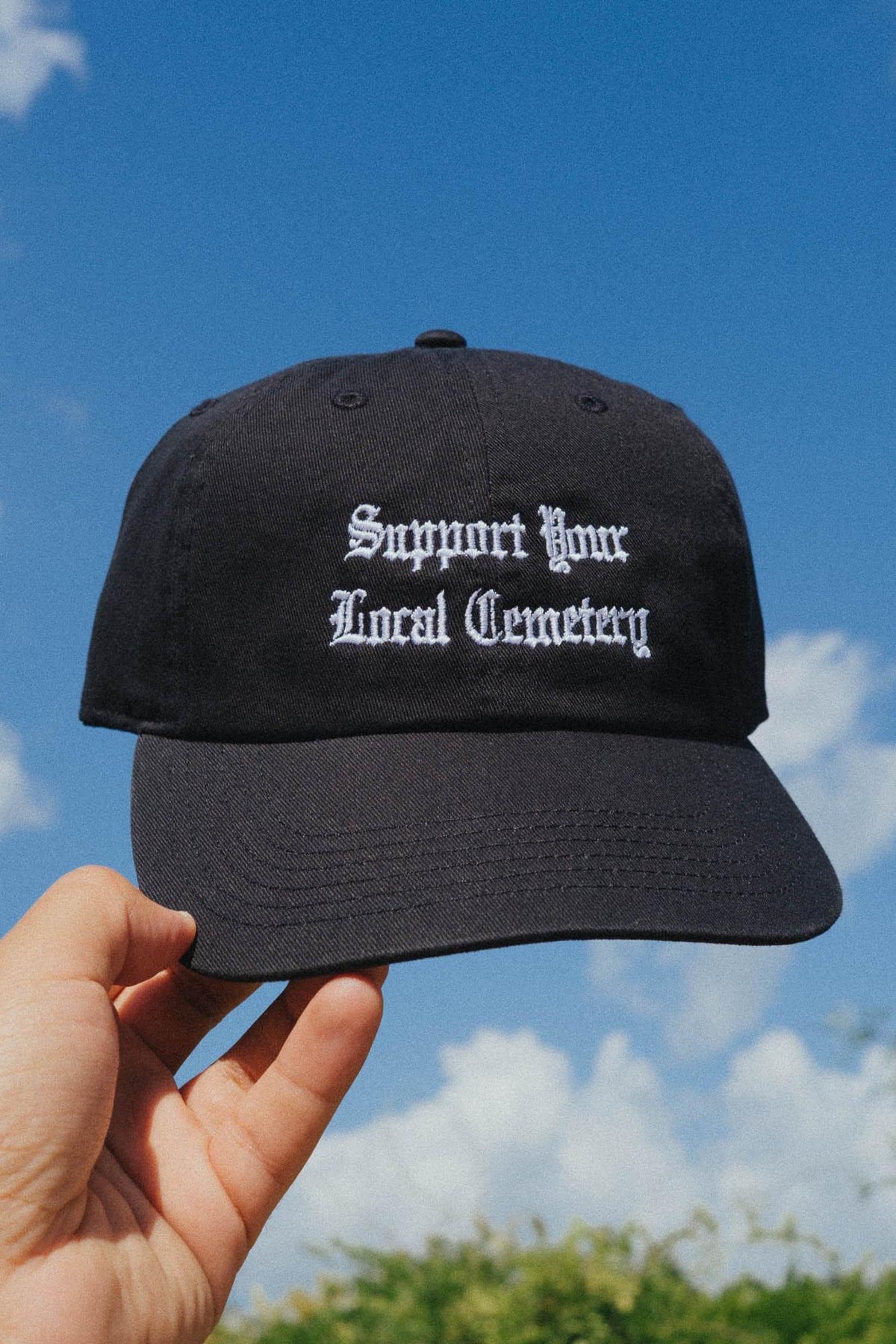 Support Your Local Cemetery Goth Embroidered Hat
