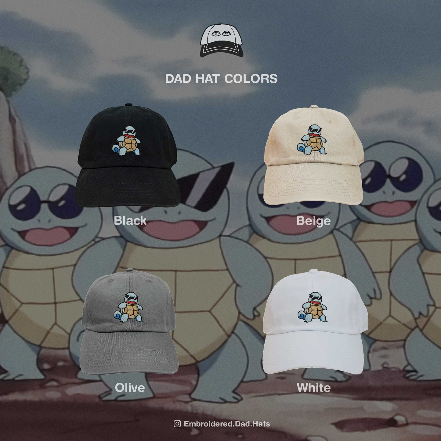 Squirtle Anime Embroidered Hat