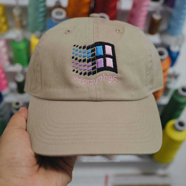 Windows 95 Vaporwave Embroidered Dad Hat